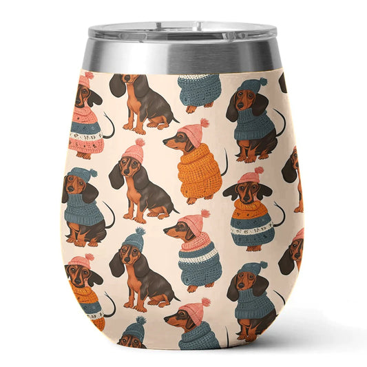 Dachshunds 12 Oz Shineful™ Wine Tumbler Cozy V2 Vq03 12Oz