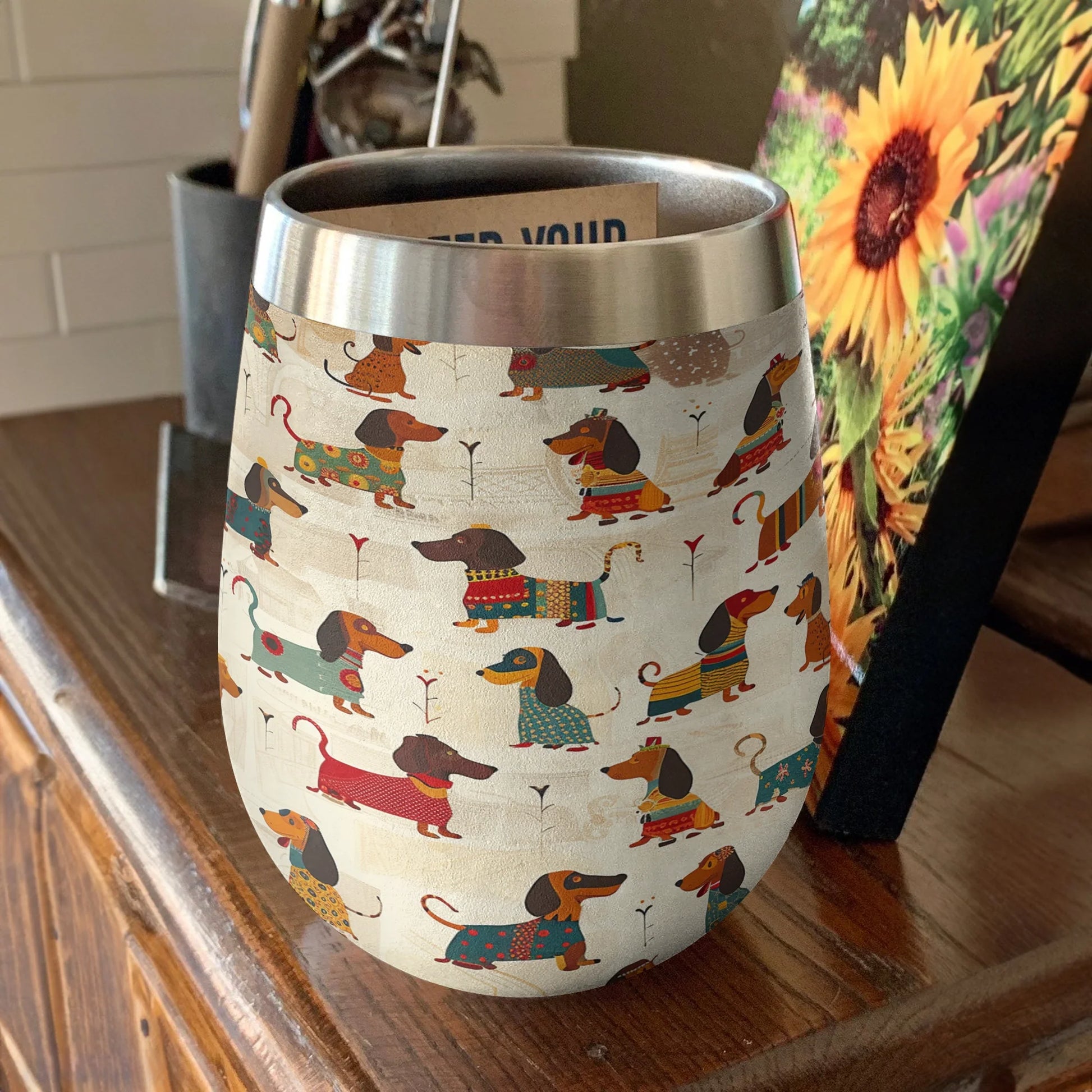 Dachshunds 12 Oz Shineful™ Wine Tumbler Cozy V4 Vq03 12Oz