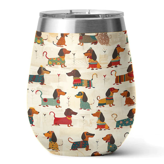 Dachshunds 12 Oz Shineful™ Wine Tumbler Cozy V4 Vq03 12Oz