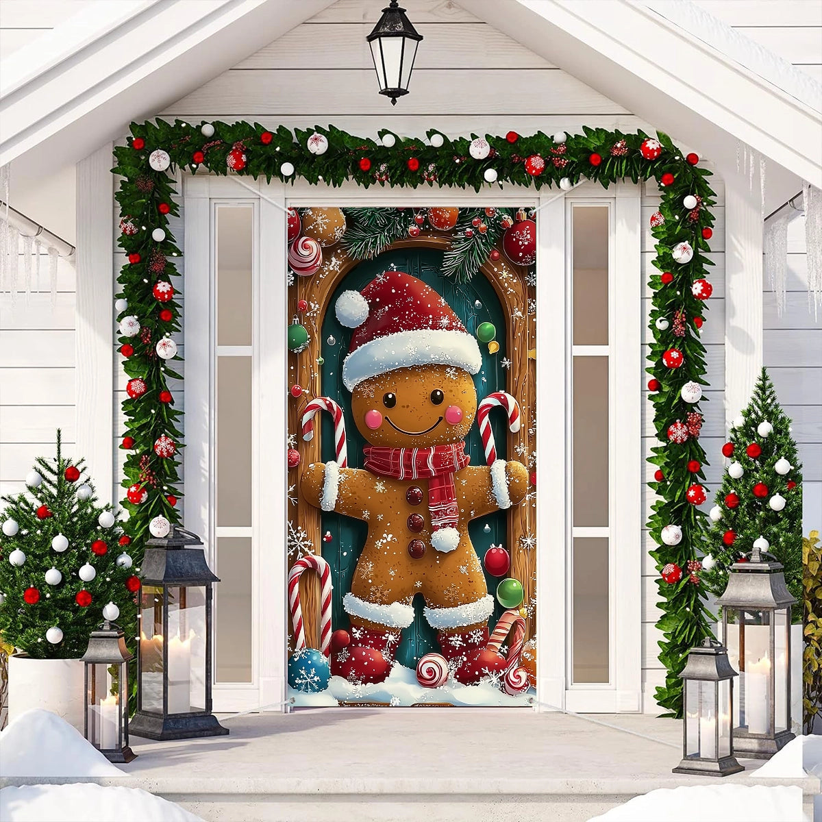 Shineful Door Cover Festive Gingerbread Joy