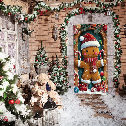 Shineful Door Cover Festive Gingerbread Joy