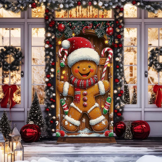 Shineful Door Cover Gingerbread Holiday