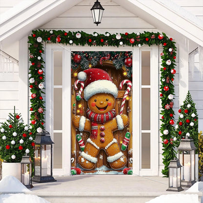 Shineful Door Cover Gingerbread Holiday