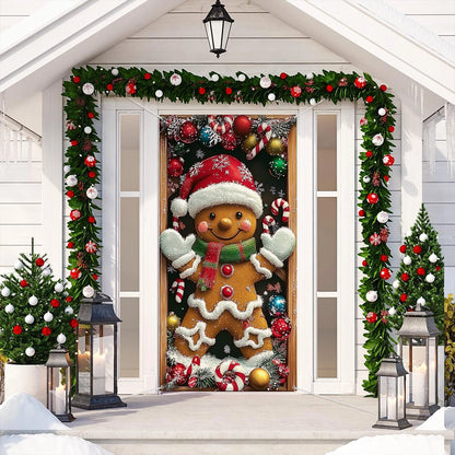 Shineful Door Cover Sweet Christmas Gingerbread