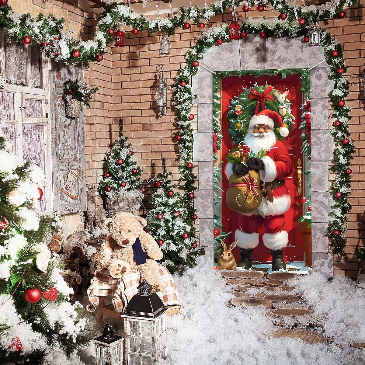 Shineful Door Cover Santa’s Festive Greeting