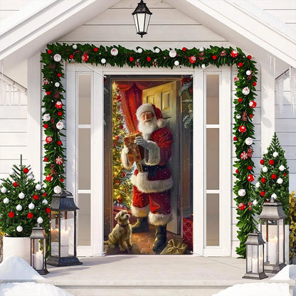 Shineful Door Cover Santa’s Magical Doorway