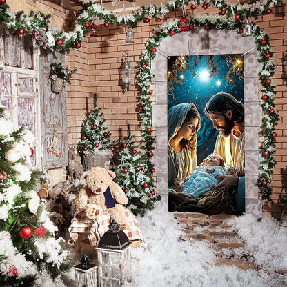 Shineful Door Cover Blessing Nativity