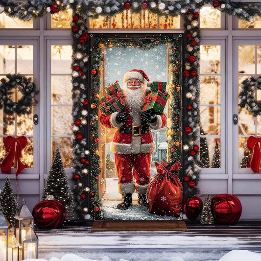 Shineful Door Cover Santa’s Festive Gift Greeting