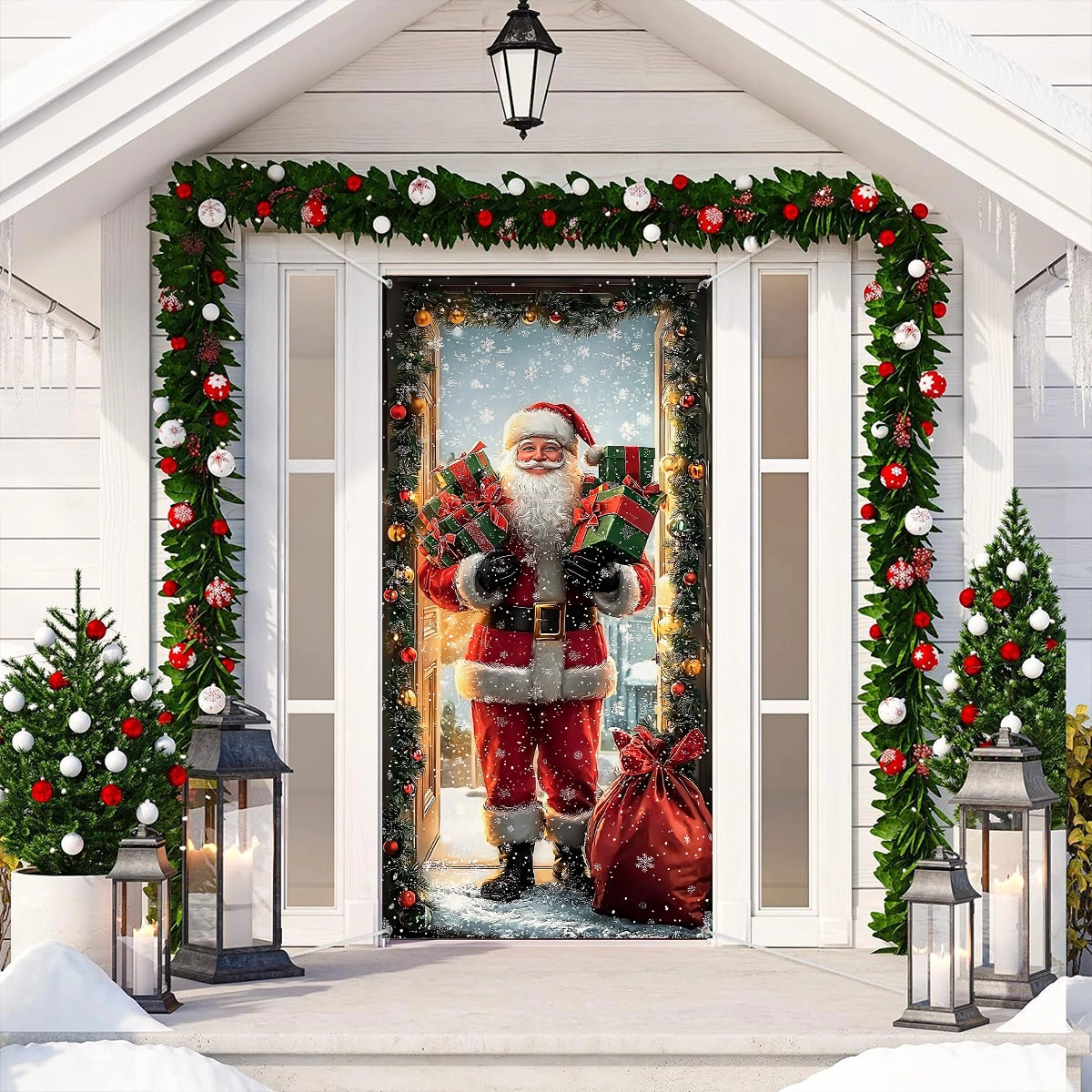 Shineful Door Cover Santa’s Festive Gift Greeting