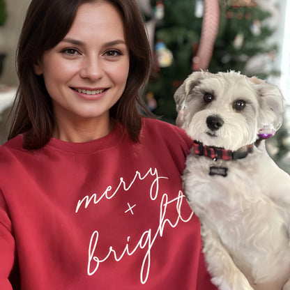 Shineful Sweatshirts Merry And Bright White Script