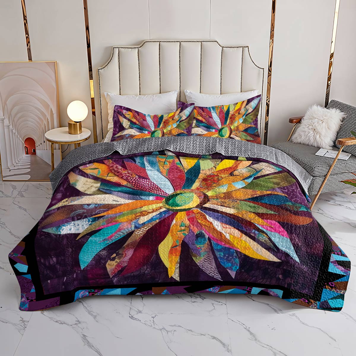 Shineful All Season Quilt 3-Piece Set Eternal Bloom