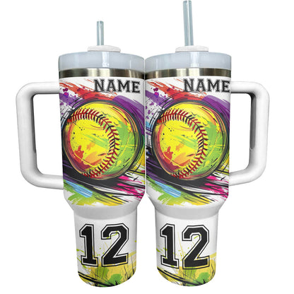 Shineful Personalized Tumbler I Love Softball