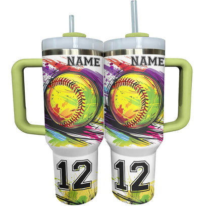 Shineful Personalized Tumbler I Love Softball