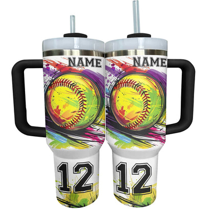 Shineful Personalized Tumbler I Love Softball