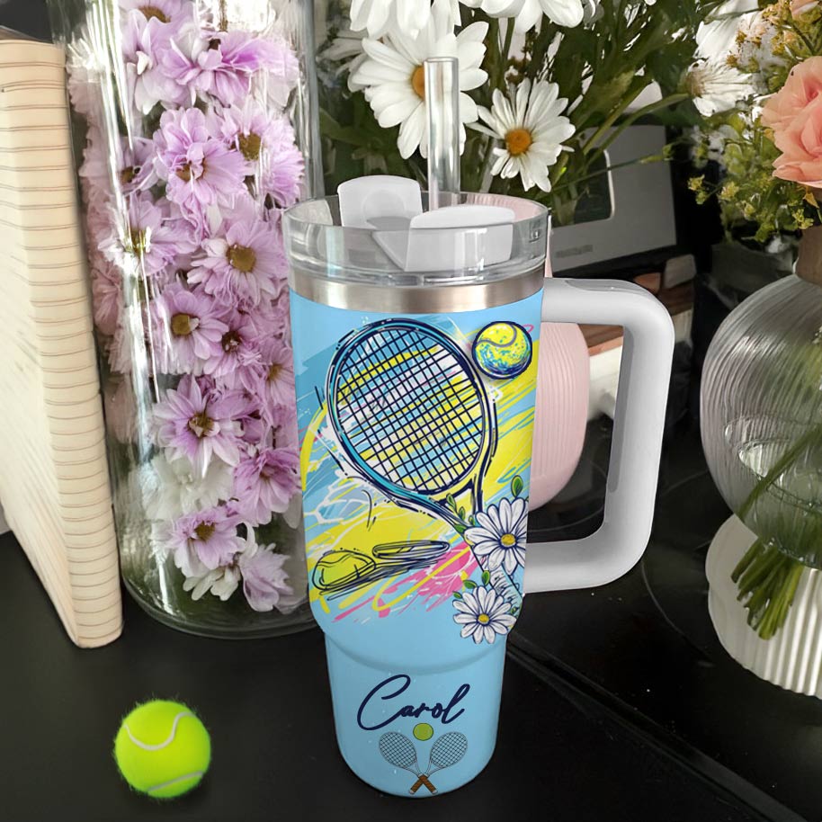 Shineful Personalized Tumbler Charming Tennis