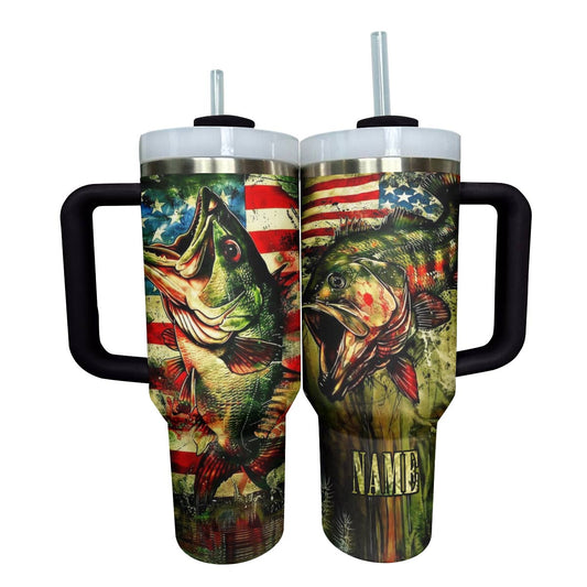 Shineful Tumbler Personalized Gorgeous Fishing Flag American