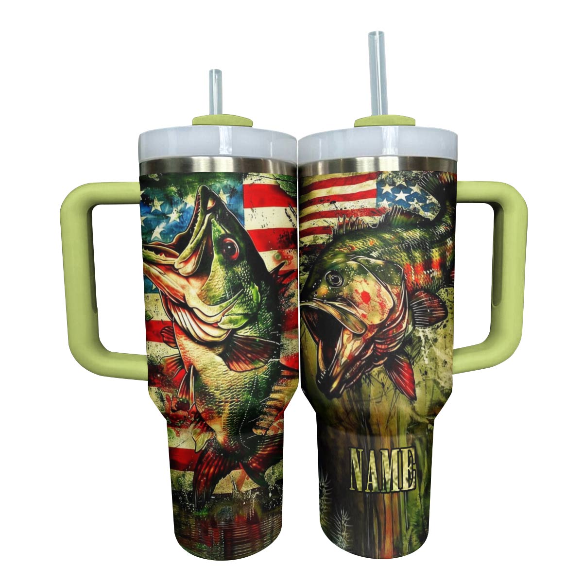 Shineful Tumbler Personalized Gorgeous Fishing Flag American