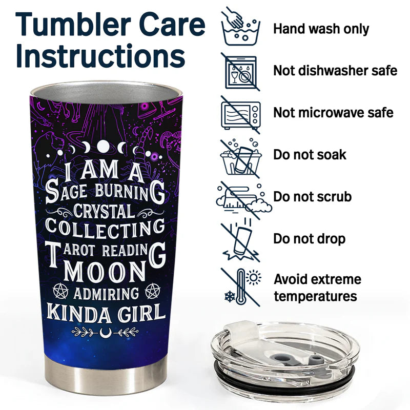 Shineful Moon Admiring Kinda Girl Witch - Personalized 20oz Tumbler