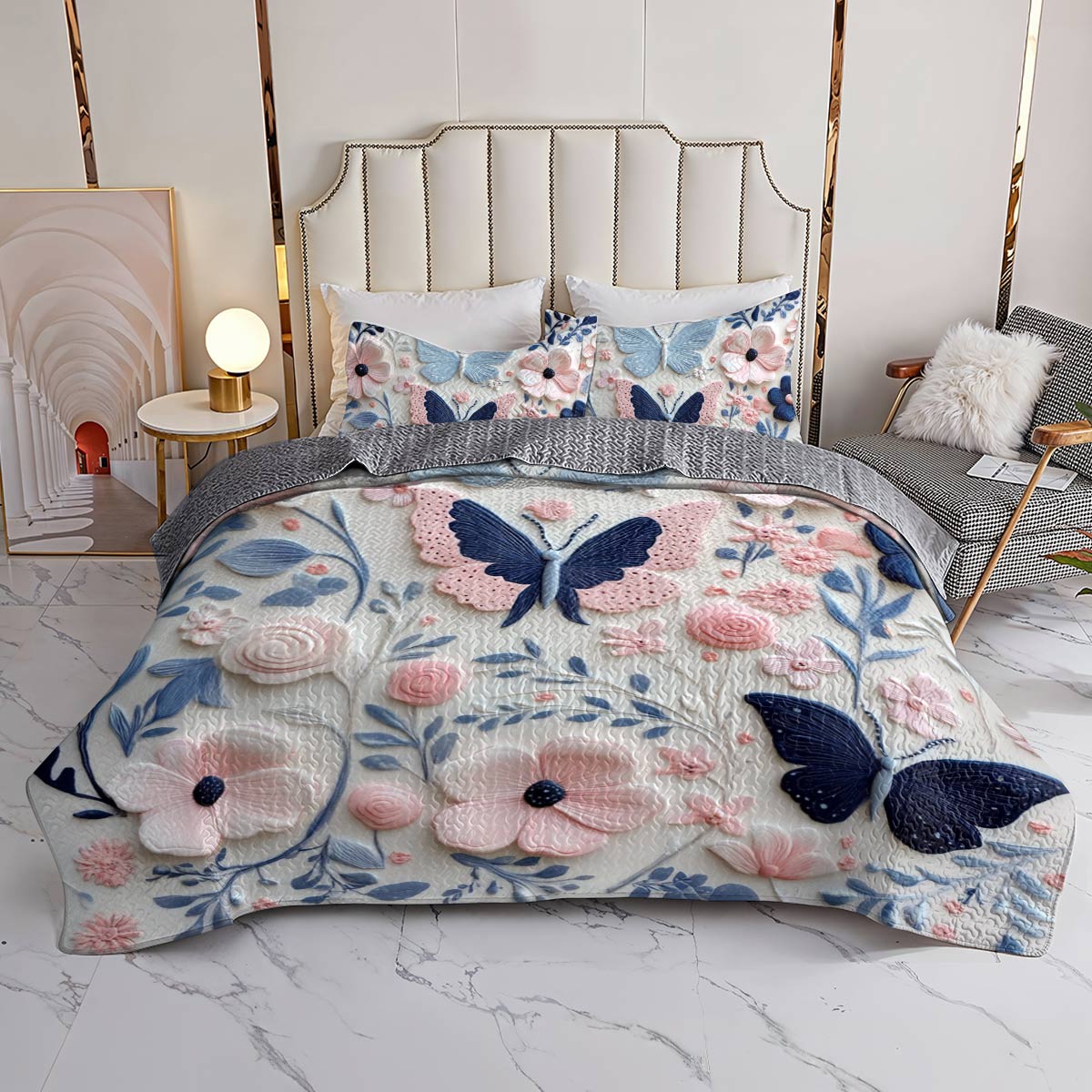 Shineful All Season Quilt 3-Piece Set Candy-coated Butterflies