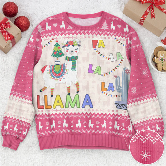 Shineful Ugly Sweater Personalized Fa La La La Llma