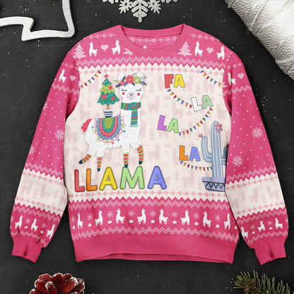 Shineful Ugly Sweater Personalized Fa La La La Llma