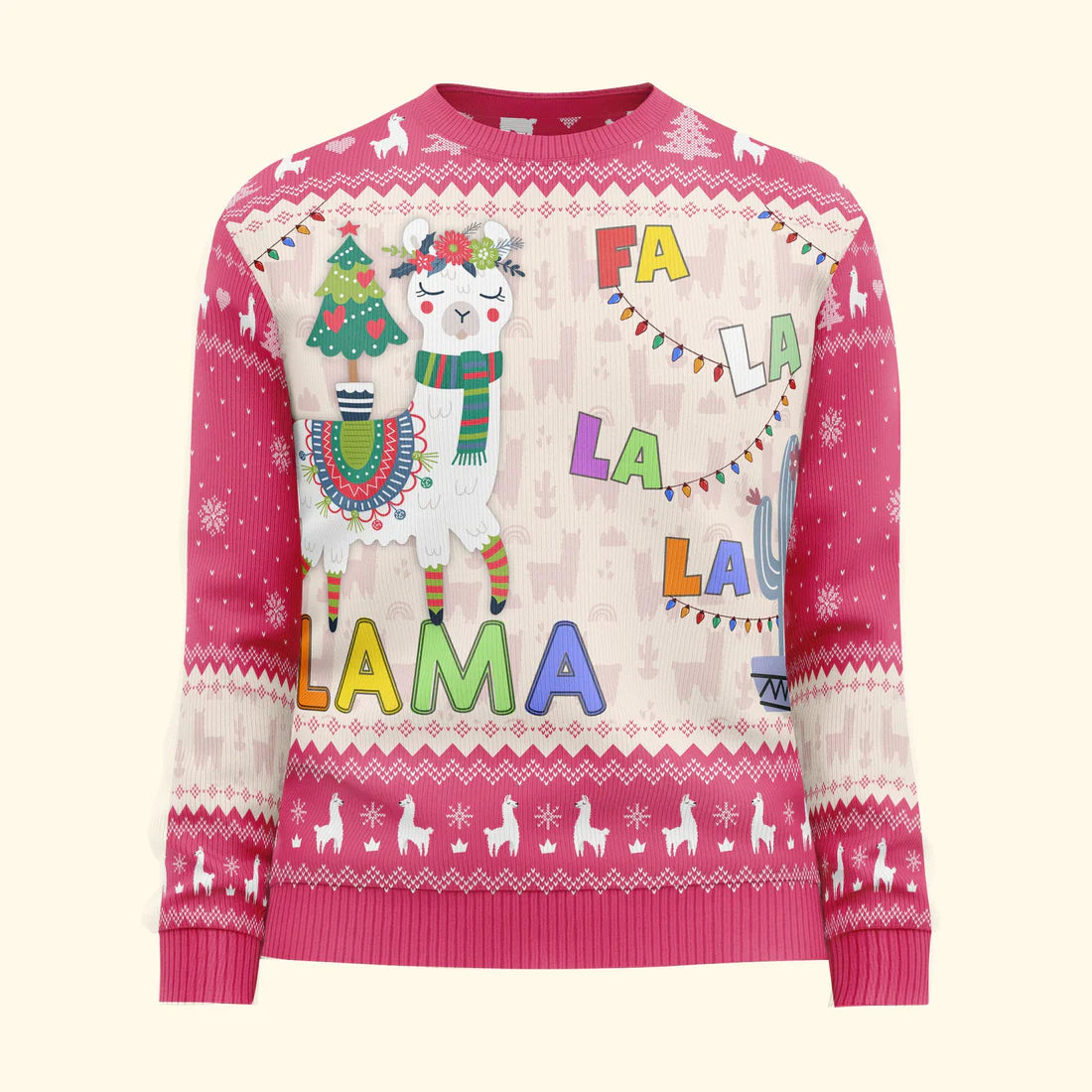 Shineful Ugly Sweater Personalized Fa La La La Llma