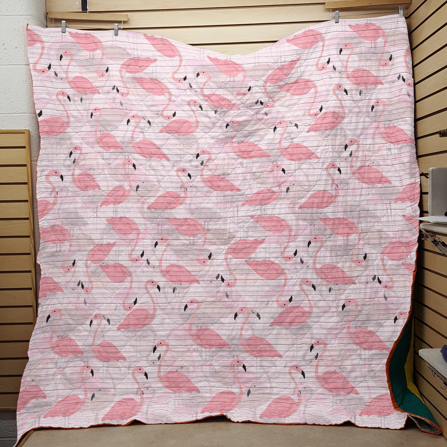 Shineful Exotically beautiful Flamingo- All Season Faux Quilt