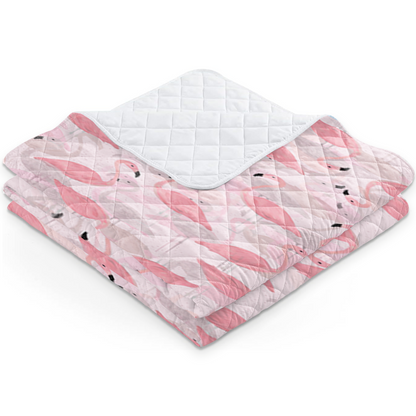 Shineful Exotically beautiful Flamingo- All Season Faux Quilt