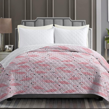 Shineful Exotically beautiful Flamingo- All Season Faux Quilt