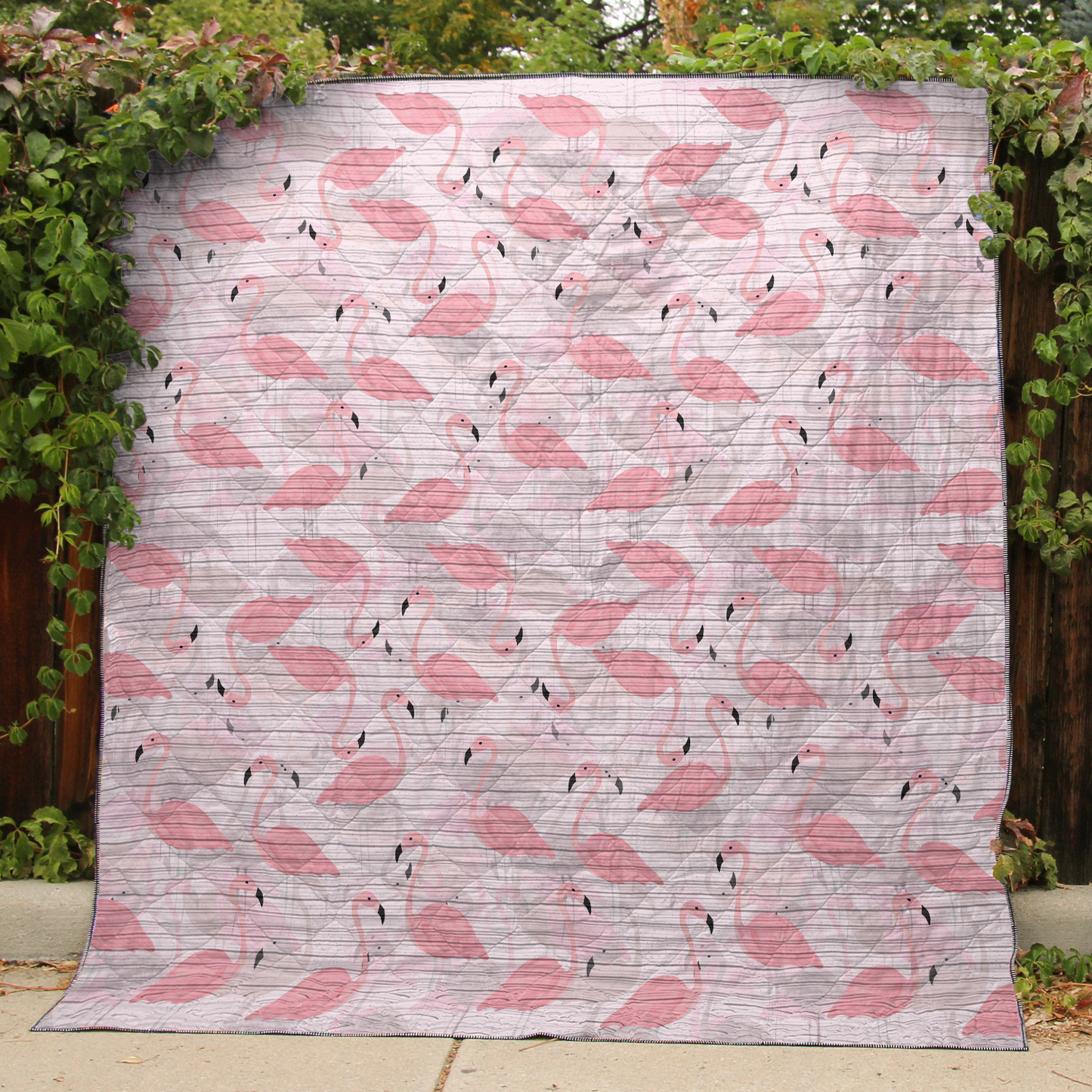 Shineful Exotically beautiful Flamingo- All Season Faux Quilt