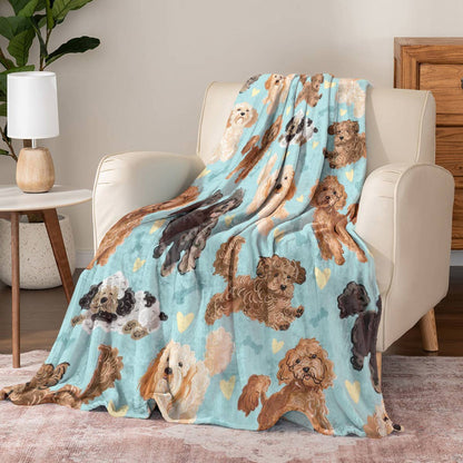 Shineful Fleece Blanket Poodle Cute