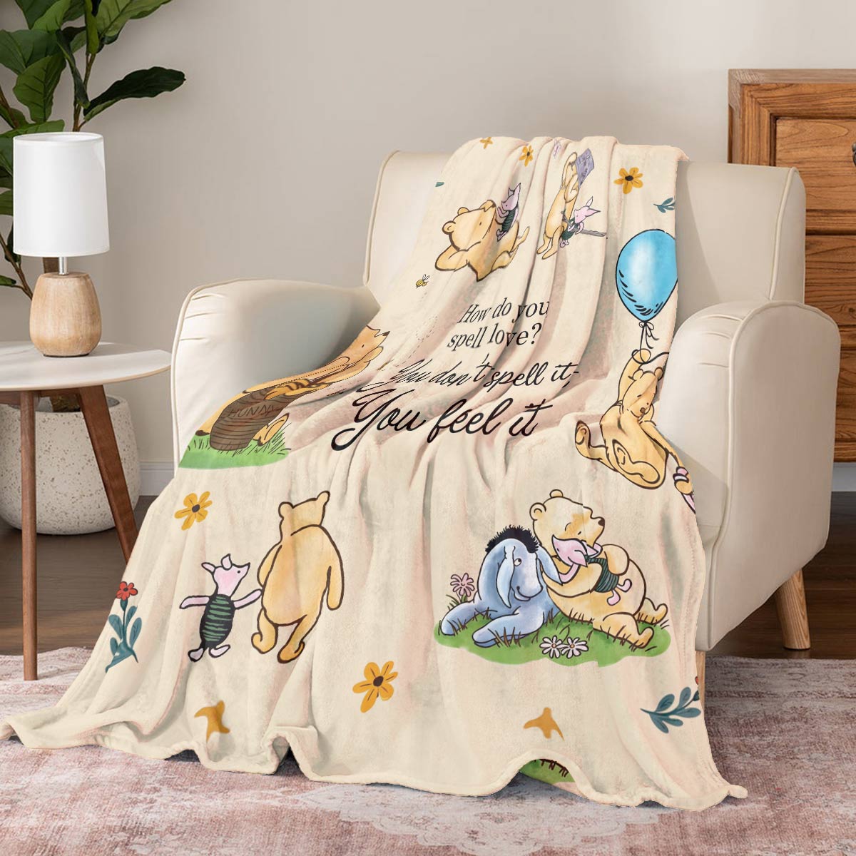 Shineful Fleece Blanket Pooh The Love