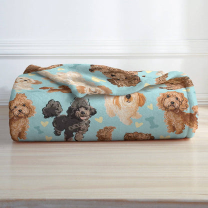 Couverture polaire brillante Caniche mignon