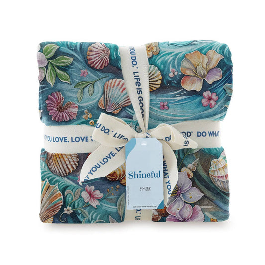 Shineful Fleece Blanket SeaShell Flower