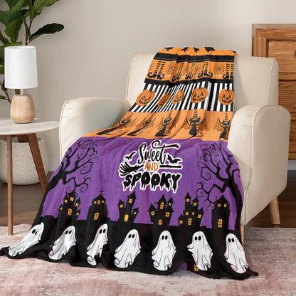 Shineful Fleece Blanket Halloween Sweet And Spooky