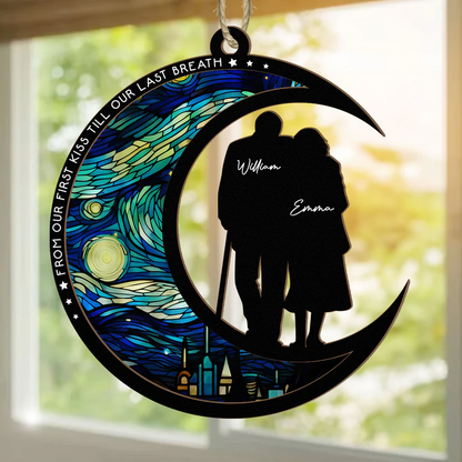 From Our First Kiss Till Our Last Breath - Personalized Suncatcher Ornament