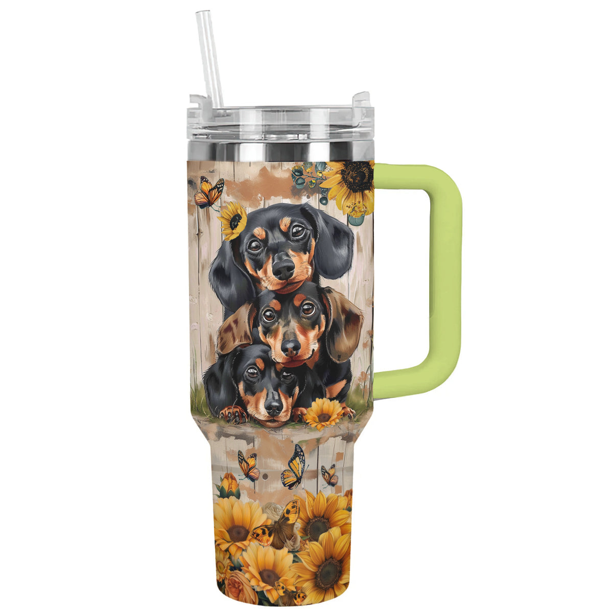 Shineful Tumbler Dachshund Sunflower Symphony