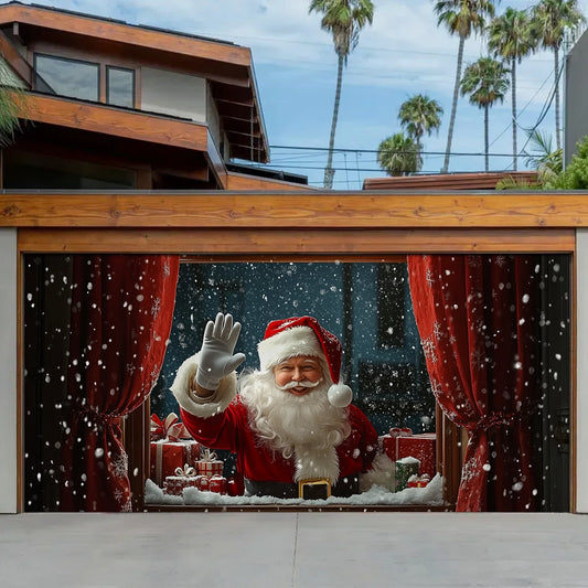 Shineful Garage Door Banner Decoration - Santa Spreading Christmas Cheer