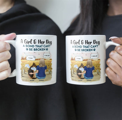 Shineful Girl And Dog A Bond That Can't Be Broken - Personalized Mug