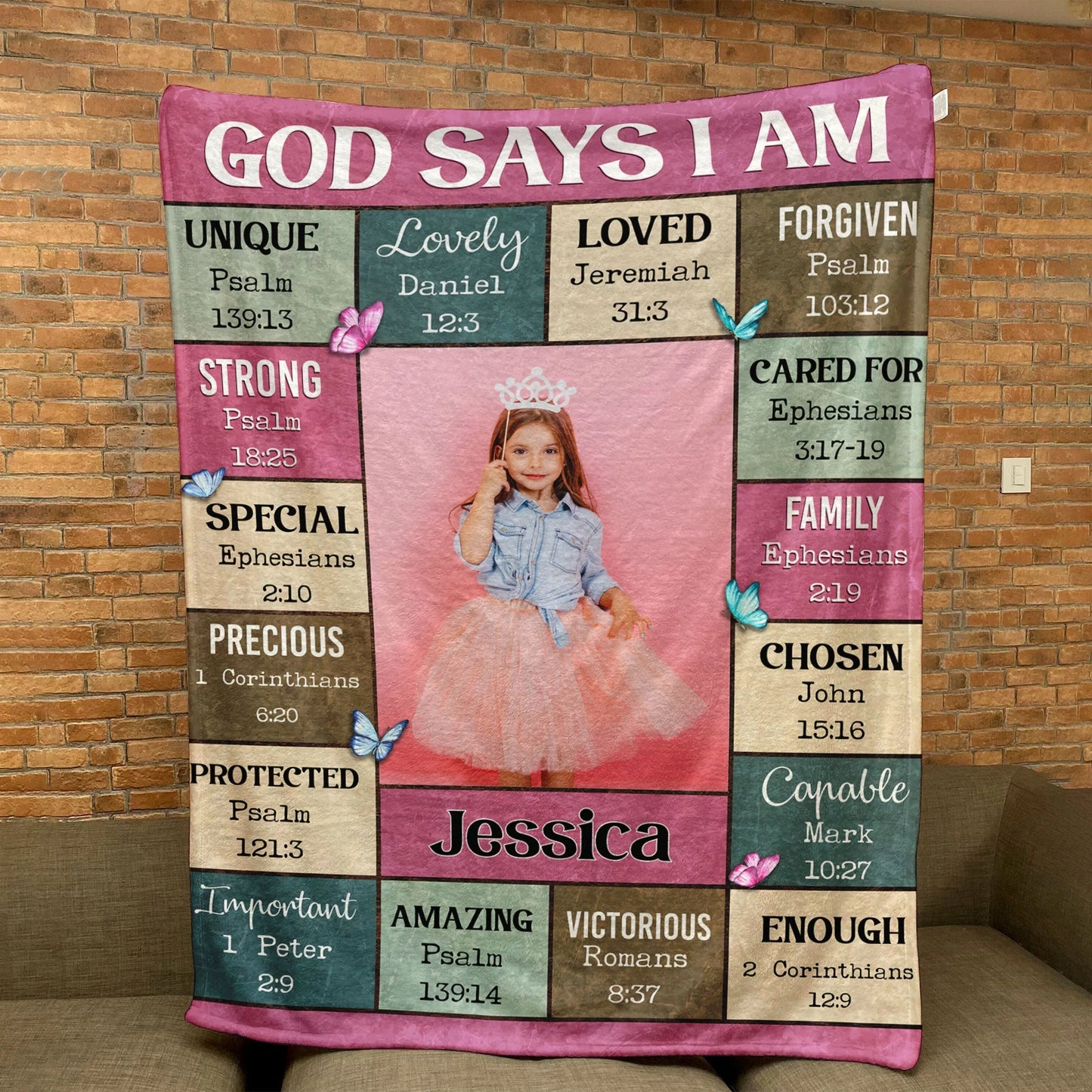 Shineful Blanket God Says I Am - Personalized Photo Blanket