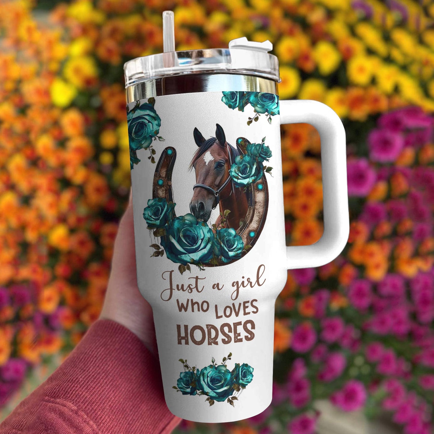 Horse Shineful™ Tumbler 40 Oz Just A Girl Who Loves Horses Tl10 White 40Oz