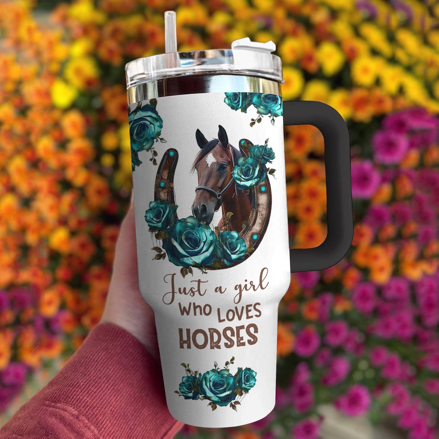 Horse Shineful™ Tumbler 40 Oz Just A Girl Who Loves Horses Tl10 Black 40Oz