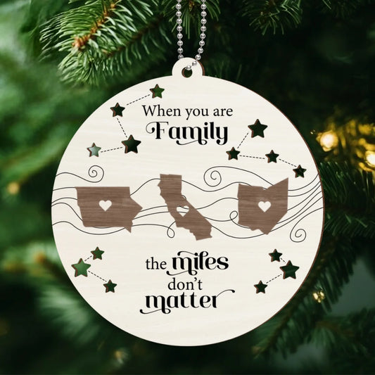 Shineful Long Distance Family Friends Siblings Sisters Besties Personalized 2-Layered Wooden Ornament