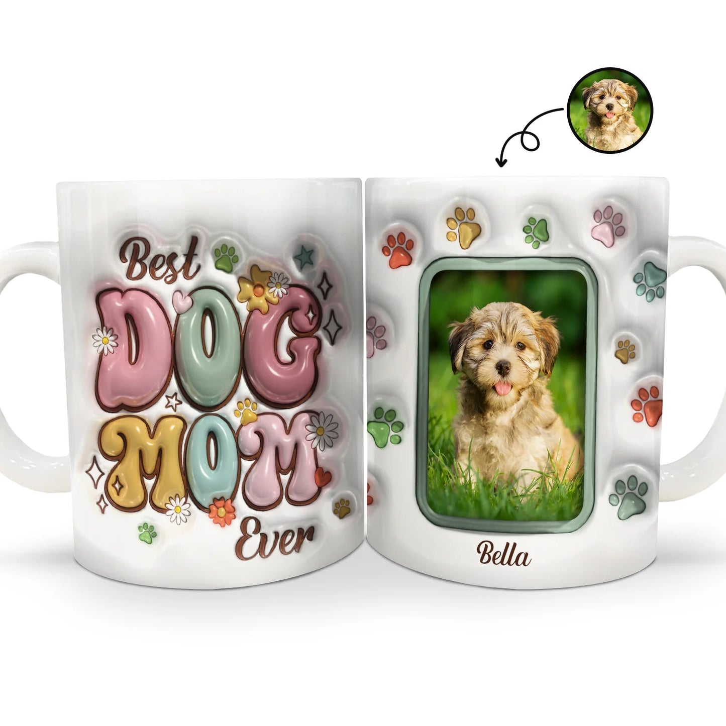 Shineful Custom Photo Best Dog Mom Ever Personalized Mug