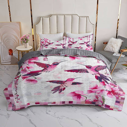 Shineful All Season Quilt 3-Piece Set Gentle Hummingbird