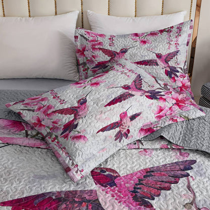 Shineful All Season Quilt 3-Piece Set Gentle Hummingbird