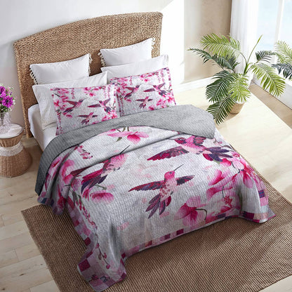 Shineful All Season Quilt 3-Piece Set Gentle Hummingbird