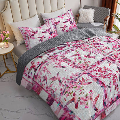 Shineful All Season Quilt 3-Piece Set Resplendent Hummingbird