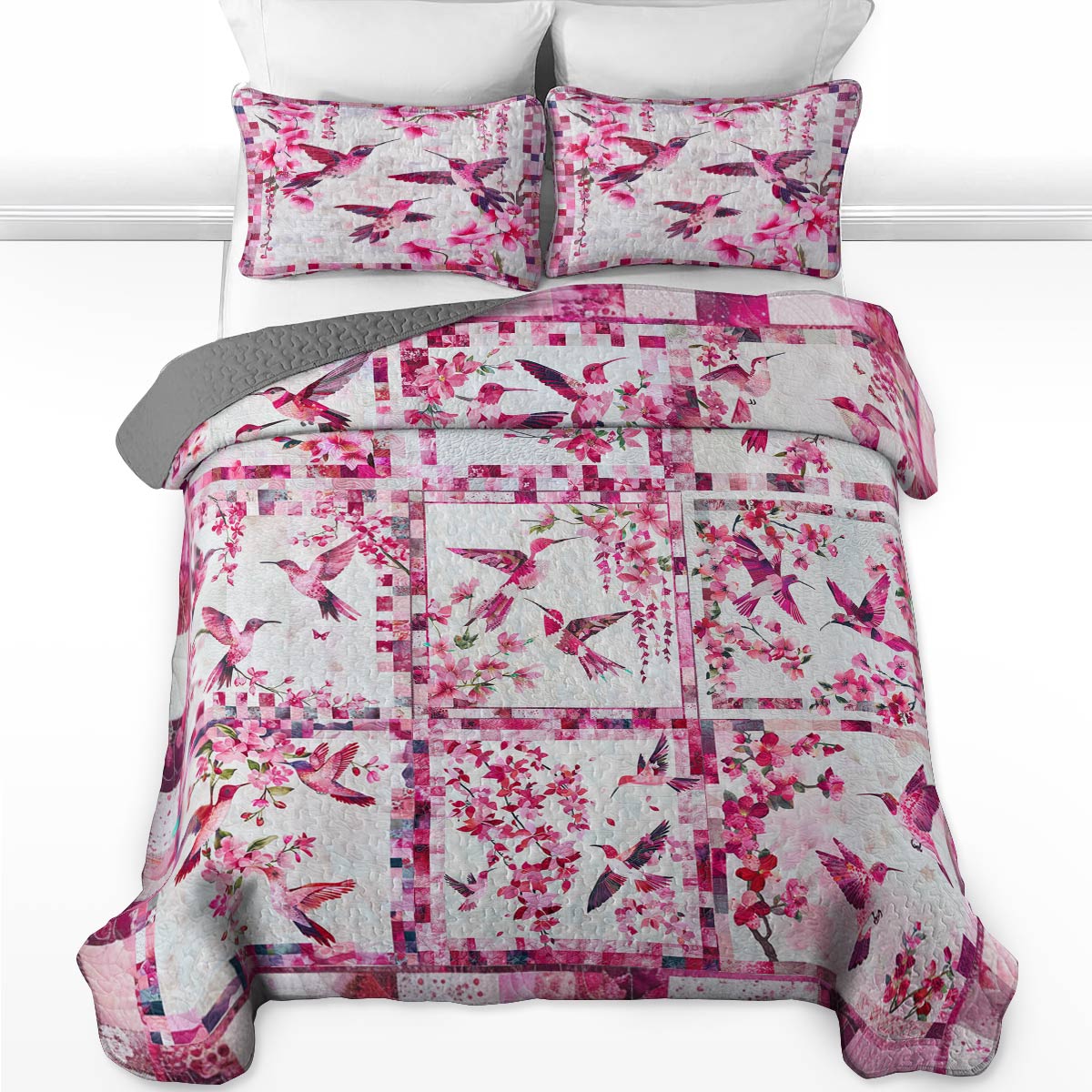 Shineful All Season Quilt 3-Piece Set Resplendent Hummingbird