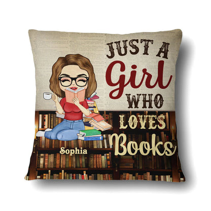 Taie d'oreiller personnalisée Shineful Just A Girl Who Loves Books Reading